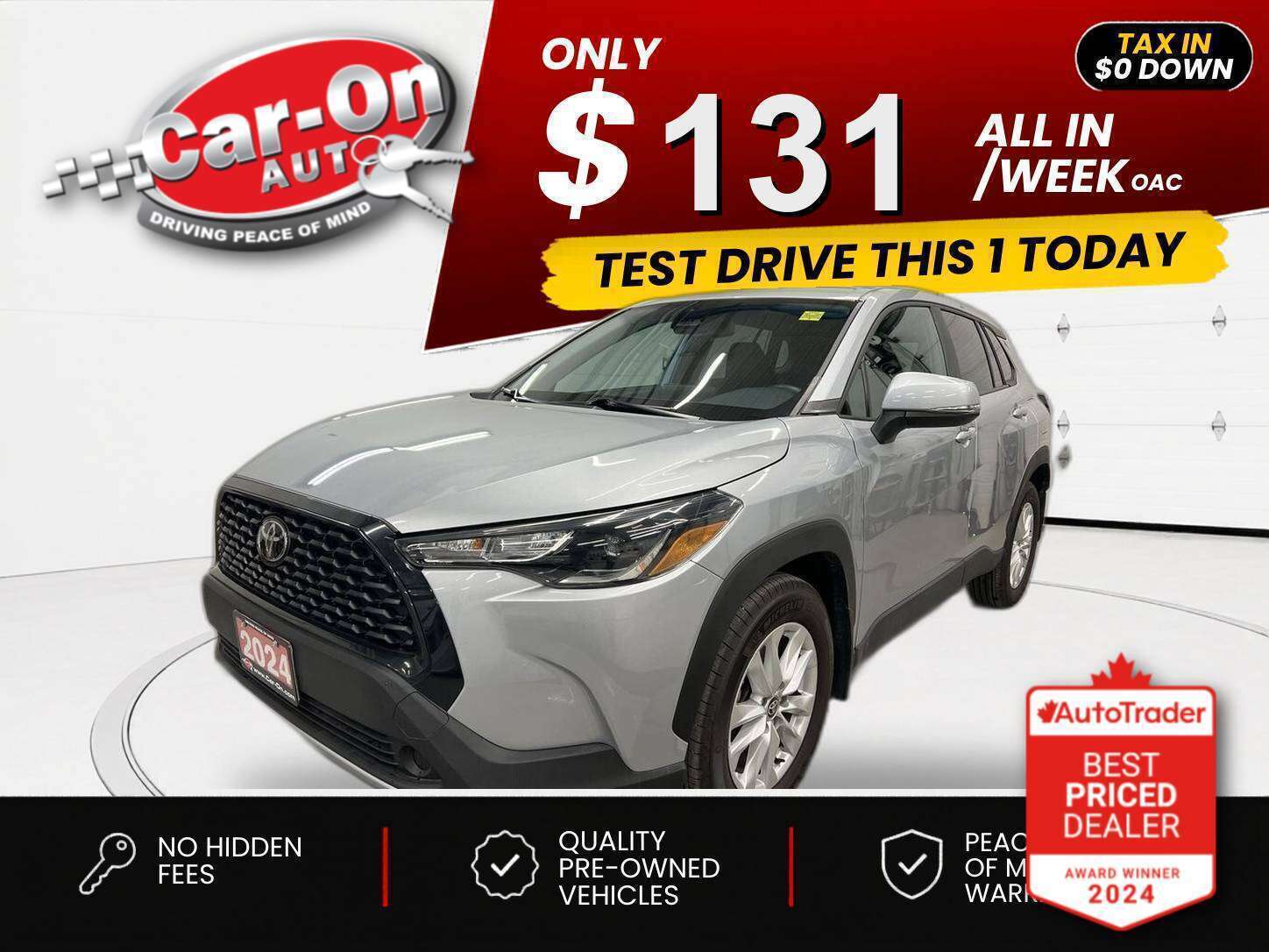 Silver 2024 Toyota Corolla Cross SUV / Crossover All-Wheel Drive Automatic