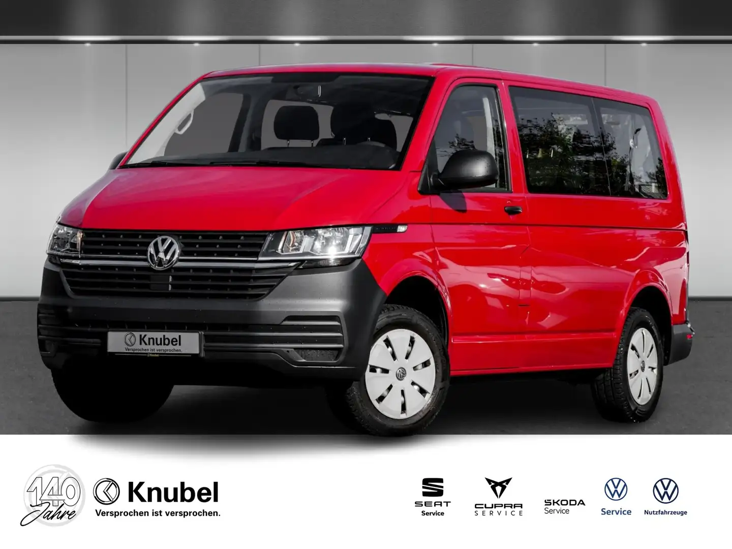 Volkswagen T6 Kombi 6.1 2.0 TDI Klima v/h Tel. AHK 9-Sitzer Rot - 1