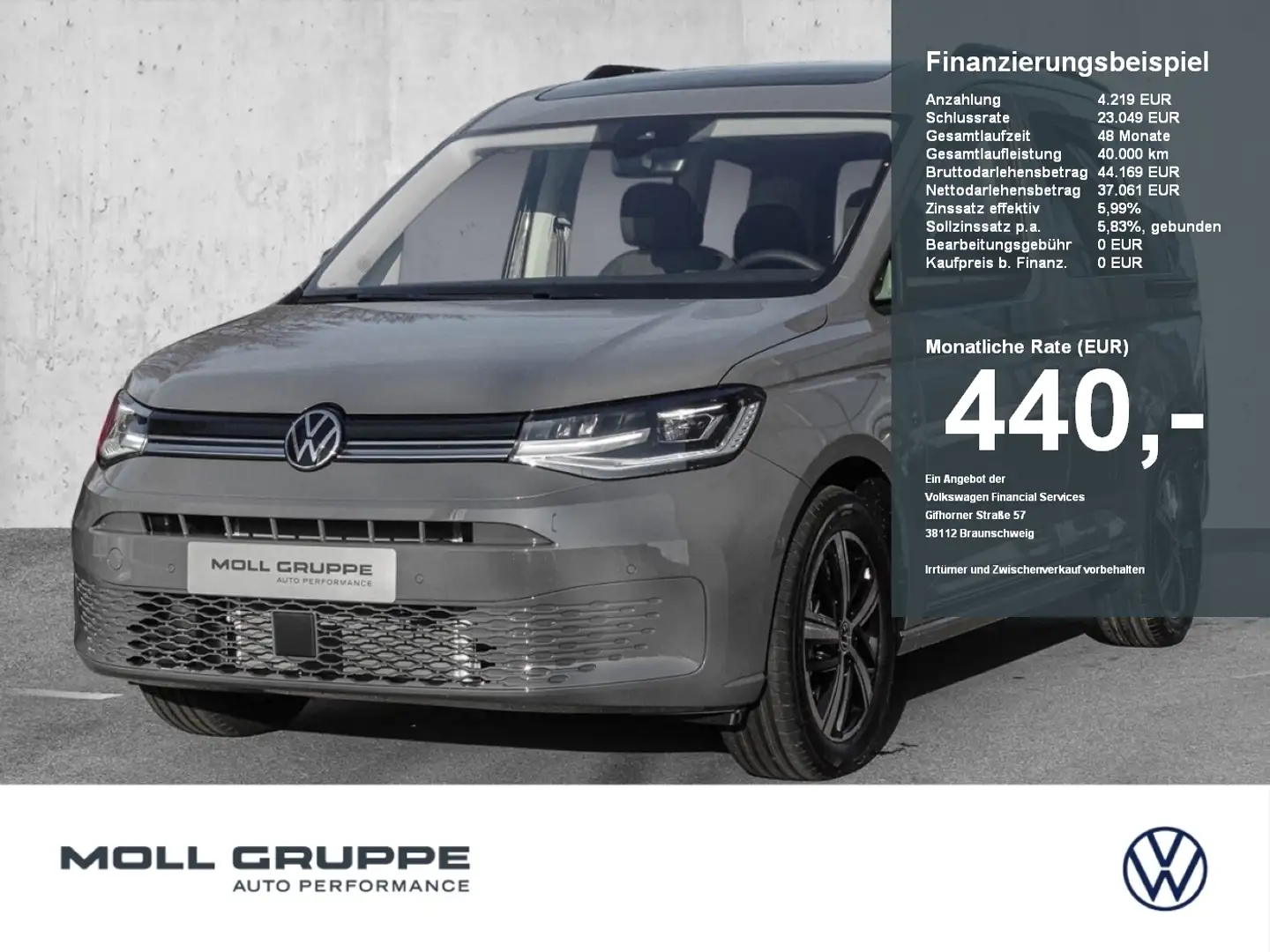 Volkswagen Caddy Dark Label TDI DSG AHK Navi LED PDC Grau - 1
