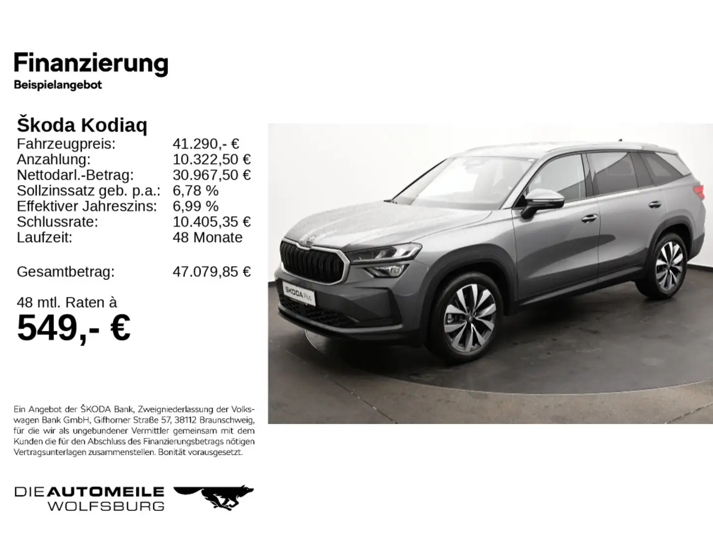 Skoda Kodiaq 2.0 TDI DSG Selection 7 Sitze/19"/Navi/LE Grau - 2