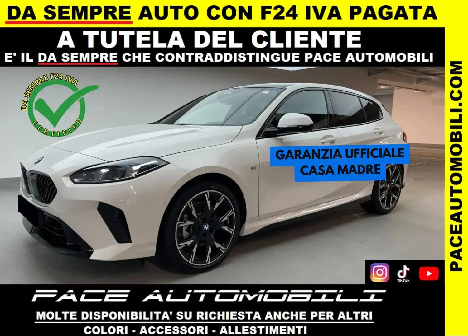 BMW 120 D M SPORT 19" MSPORT M-SPORT TETTO KAMERA ACC Bianco - 1