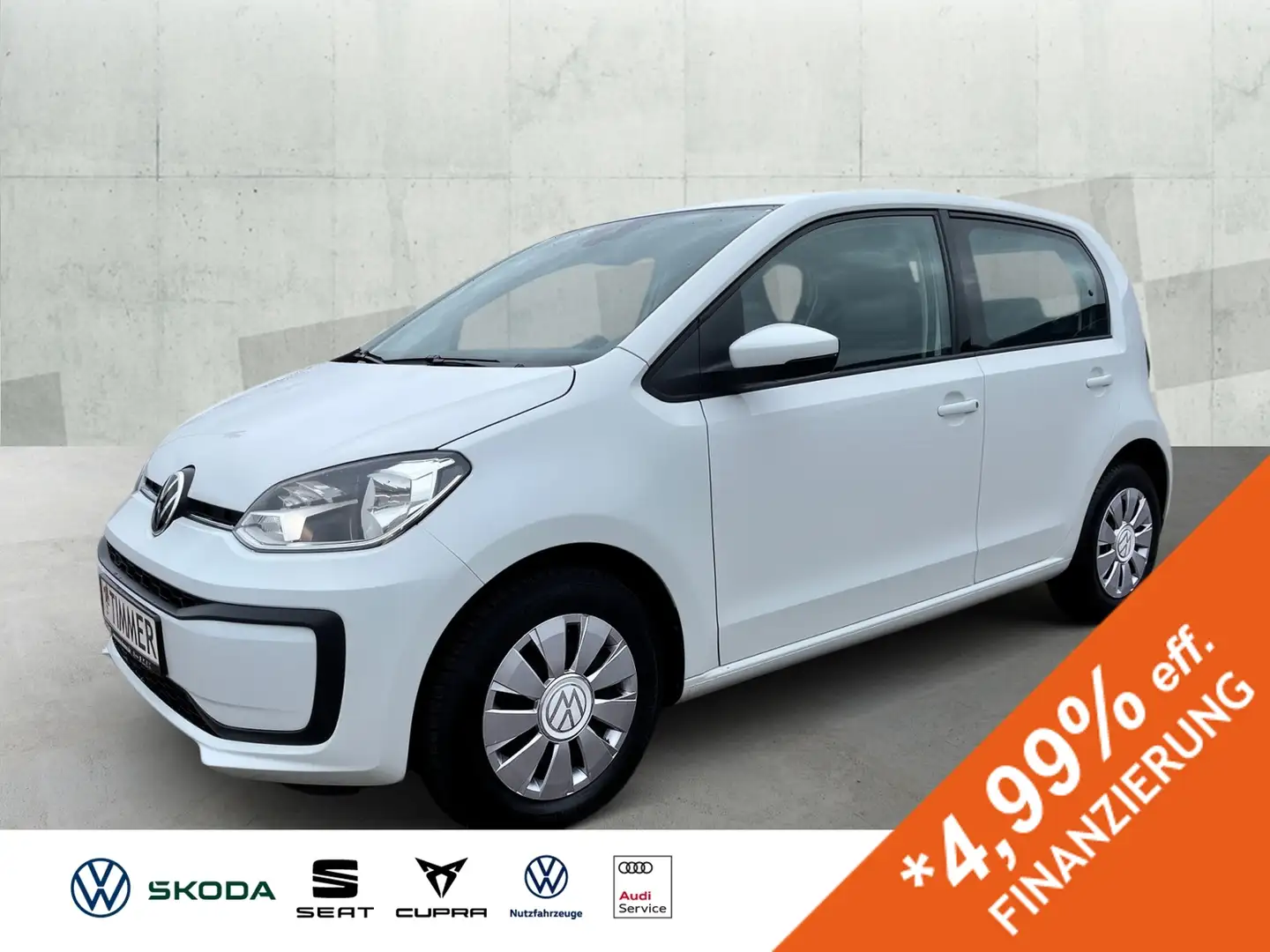 Volkswagen up! 1.0 MOVE *4-TÜR *KLIMA *TELEFON *USB* Weiß - 1