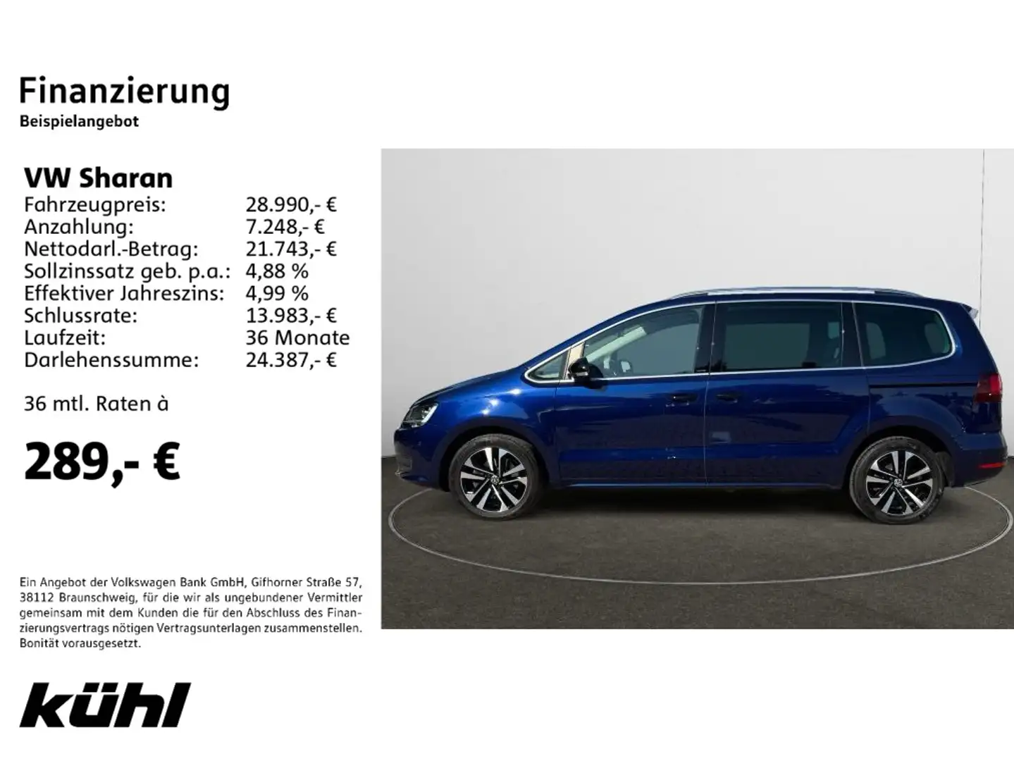 Volkswagen Sharan 2.0 TDI 7. Sitzer IQ.DRIVE Navi,Standhz., Niebieski - 2