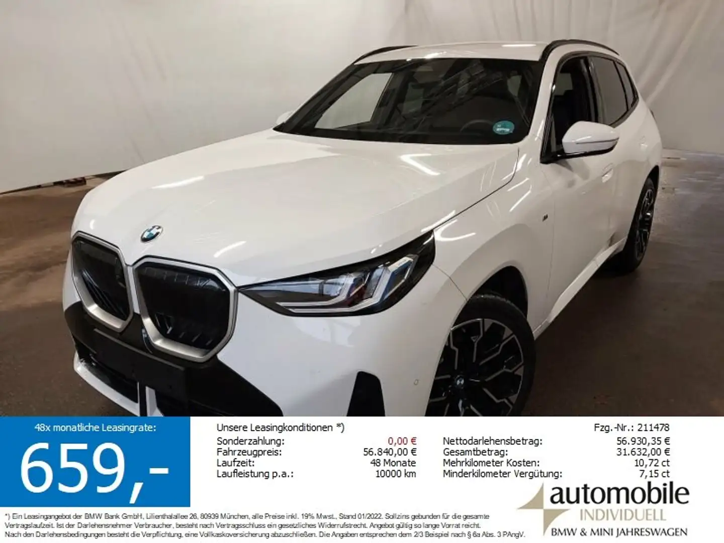 BMW X3 20d xDr. M Sport ACC AHK H&K HuD Parkass20Zol Weiß - 1