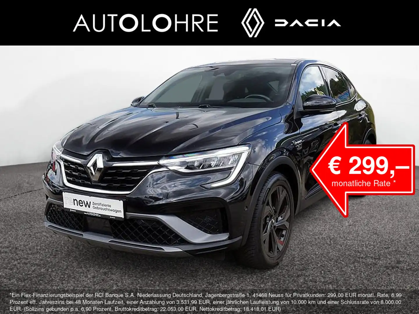 Renault Arkana R.S. Line E-Tech 145 SHZ ACC LED 360° Zwart - 1