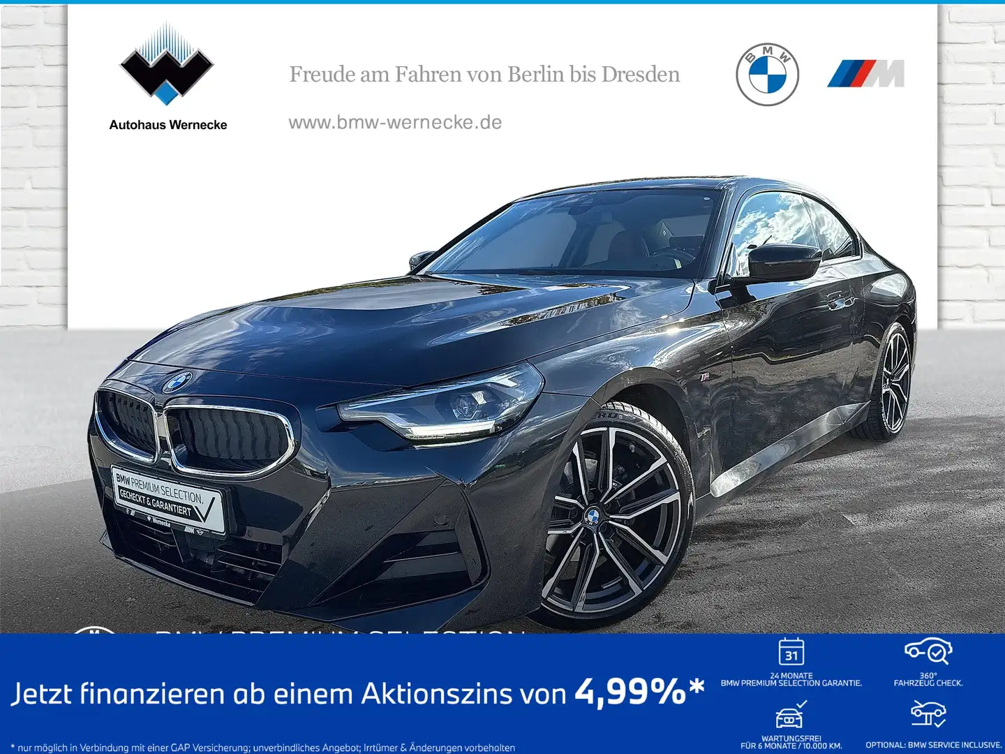 BMW 220 i Coupé M Sport DAB WLAN GSD Komfortzg. Shz Zwart - 1