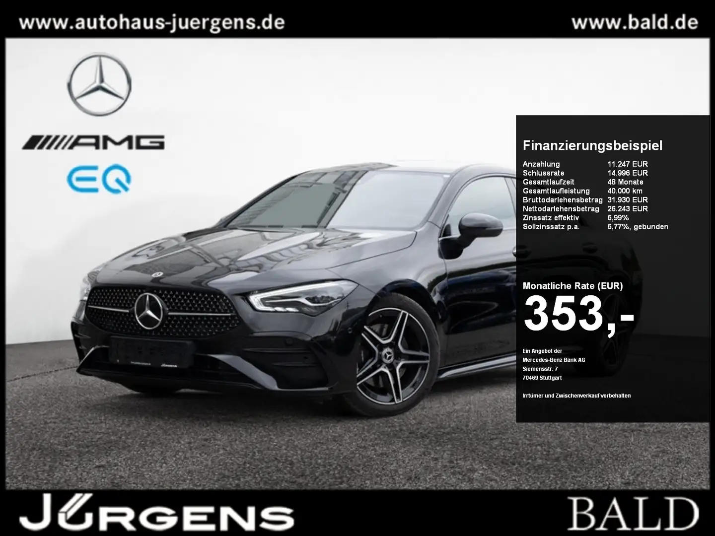 Mercedes-Benz CLA 200 Coupé AMG-Sport/LED/Cam/Night/AHK/Distr Schwarz - 1