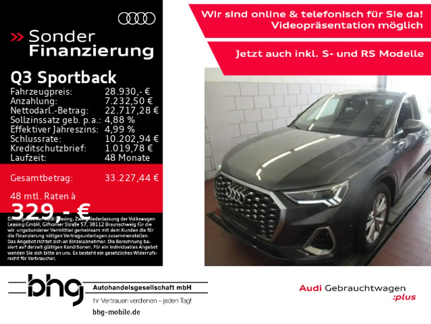 Audi Q3 35TDI S tronic S line Business Navi Gris - 1