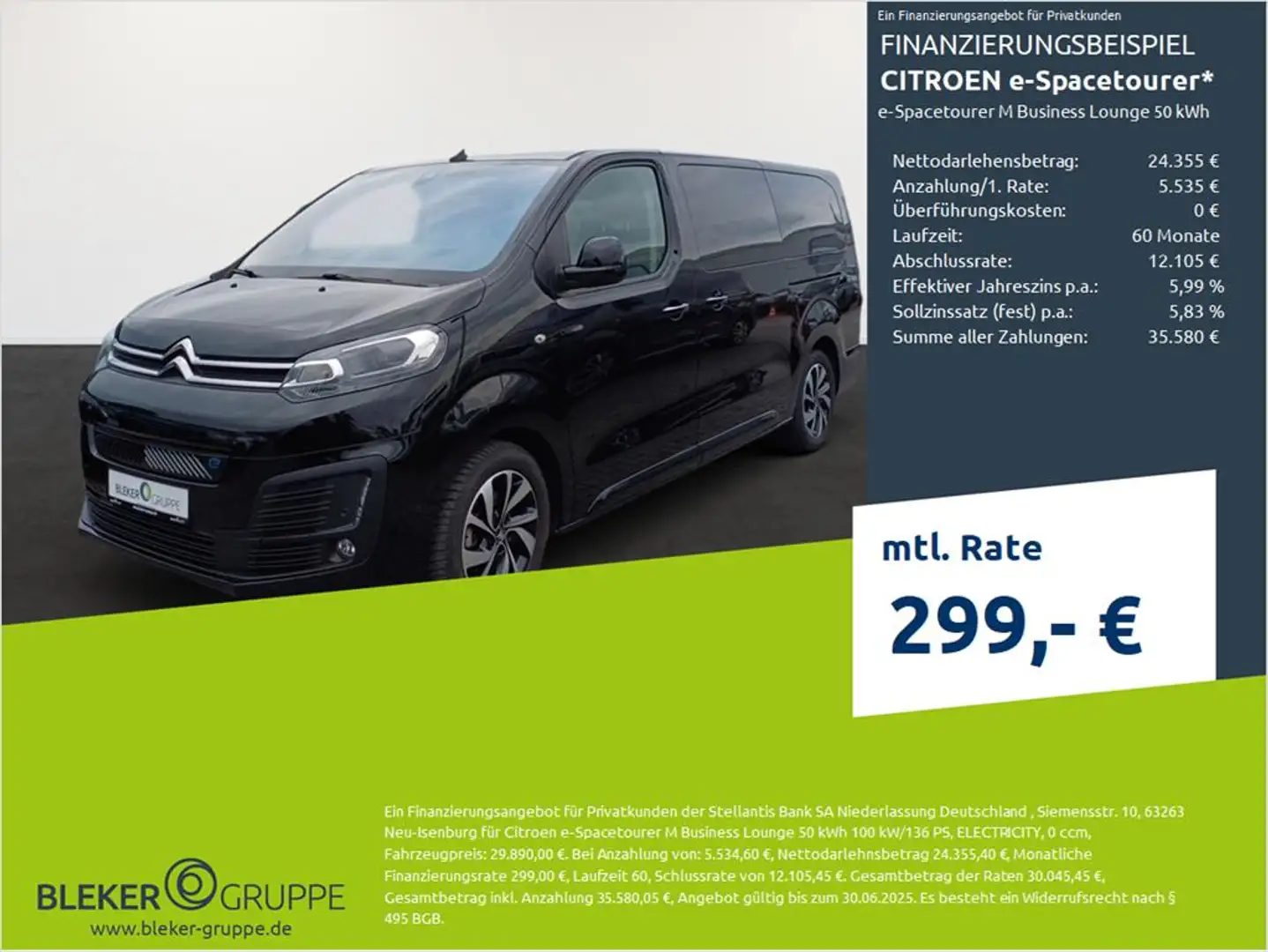 Citroen Spacetourer Spacetourer Business Lounge XL (L3) Elektromotor Noir - 1