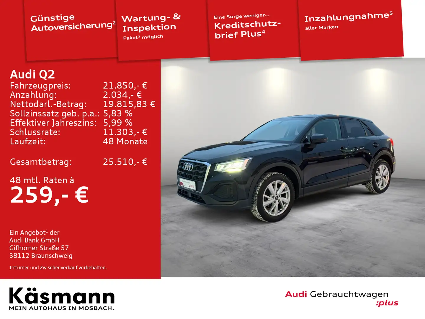 Audi Q2 35TFSI LED NAV KAM SHZ ACC PDC Schwarz - 2