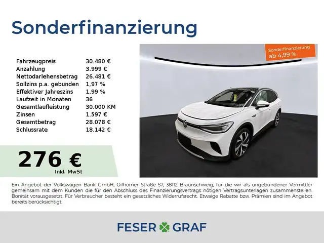 Volkswagen ID.4 Pro AHK Matrix RFK Keyless Navi Wärmepumpe