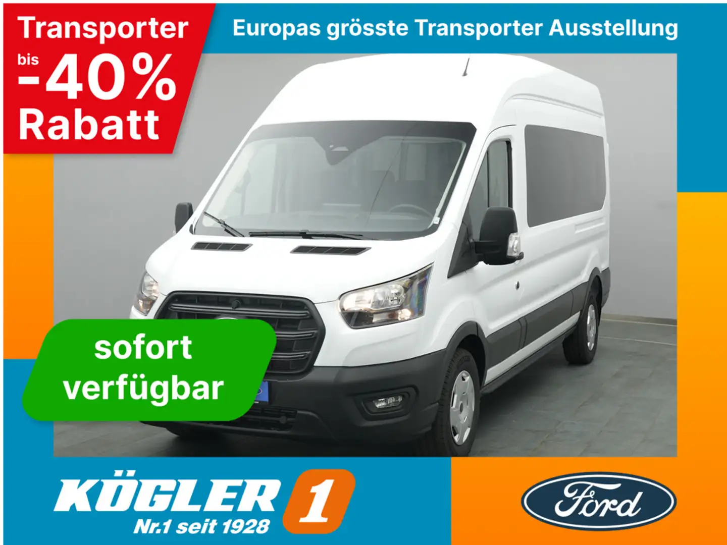 Ford Transit Kombi 350 L3H3 Trend 150PS Aut. -22%* Blanc - 1