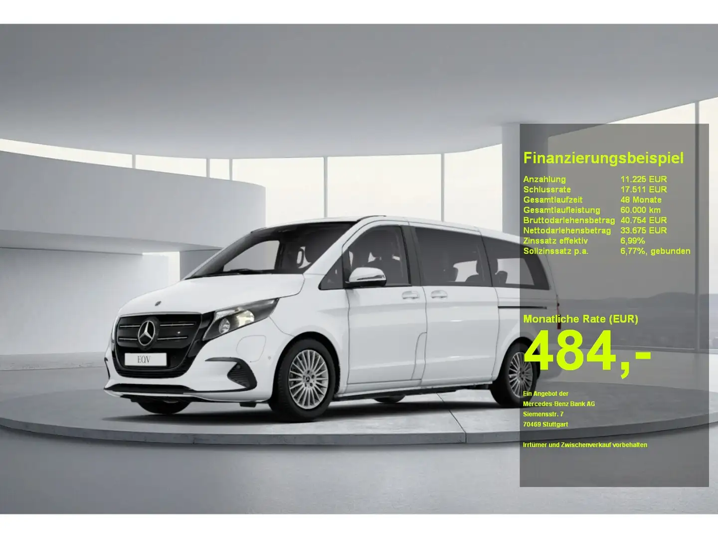 Mercedes-Benz EQV 300 Lang Mopf Navi+Kamera+Distronic Weiß - 1