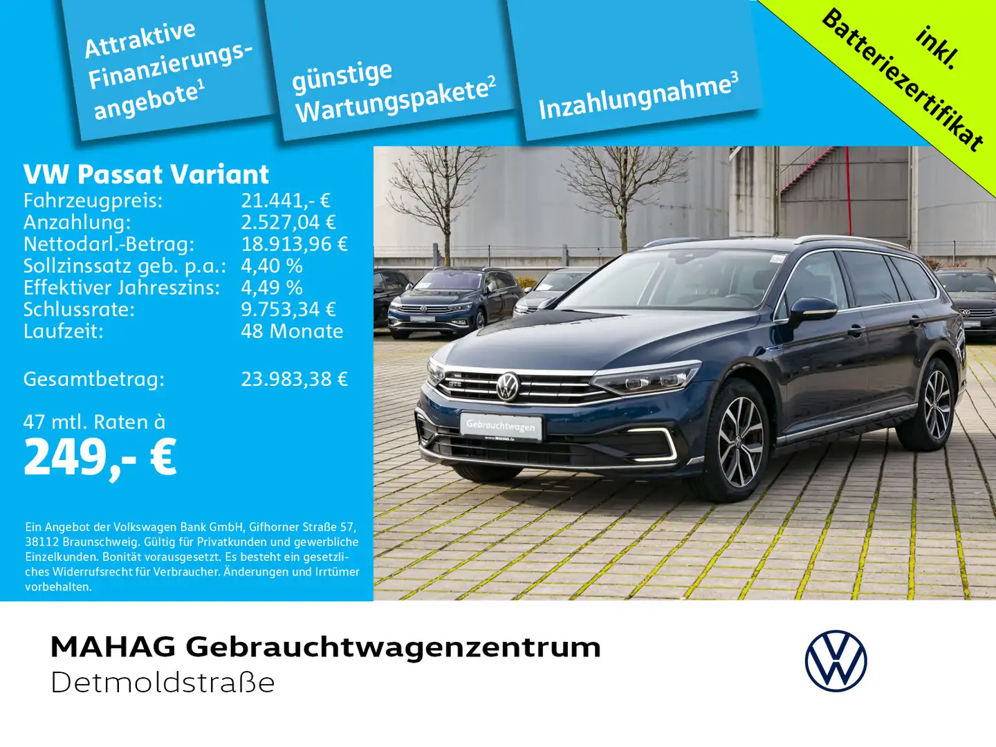 Volkswagen Passat Variant GTE 1.4 TSI eHybrid Navi LED Kame Blau - 1