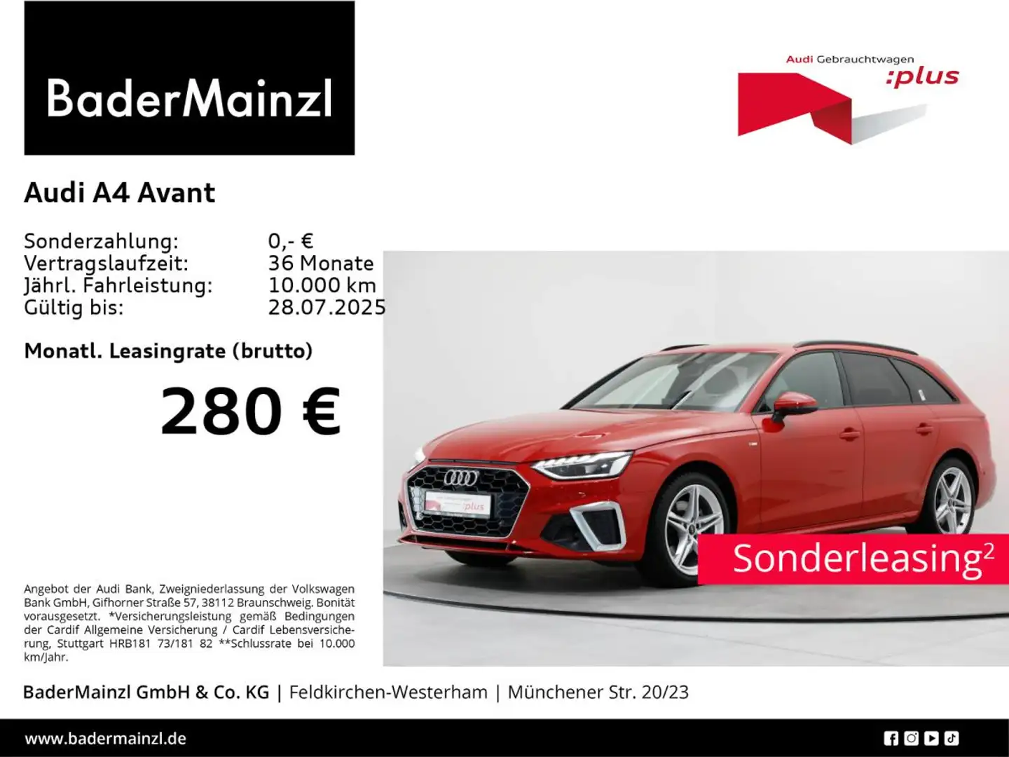 Audi A4 Avant 35 TDI S tronic S line AHK Navi Virtual Rot - 1