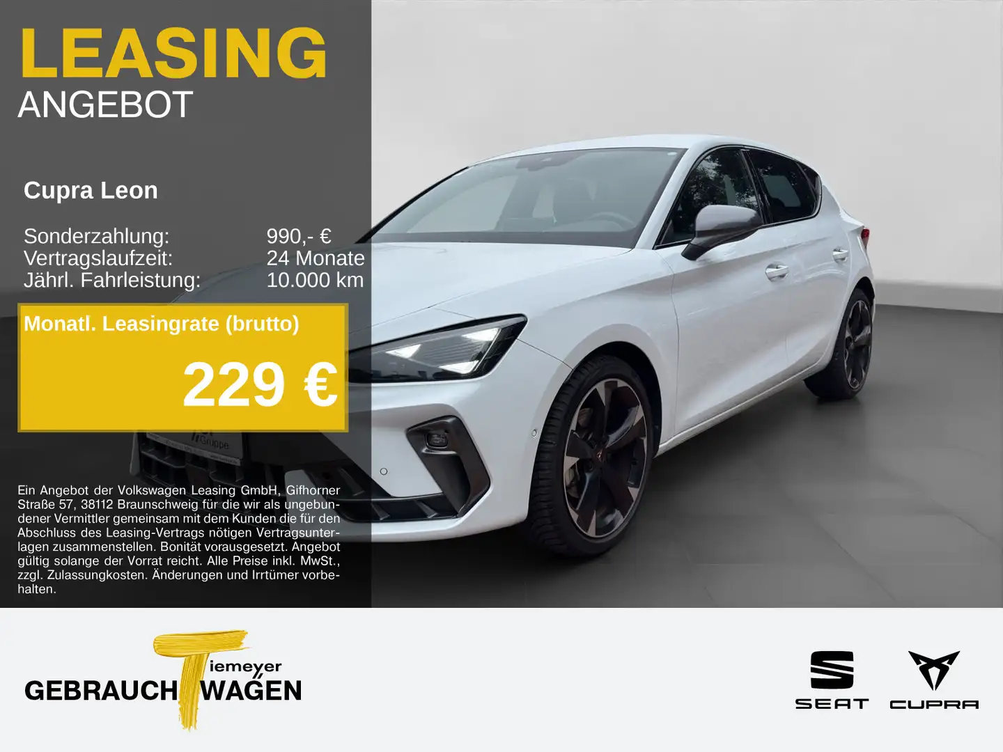 CUPRA Leon 2.0 TDI DSG FACELIFT SUPER-S PARKLENK ALARM Weiß - 1