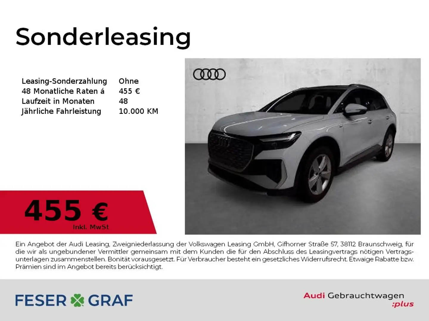 Audi Q4 e-tron 45 S line Ext. AHK PDC hi. Weiß - 1