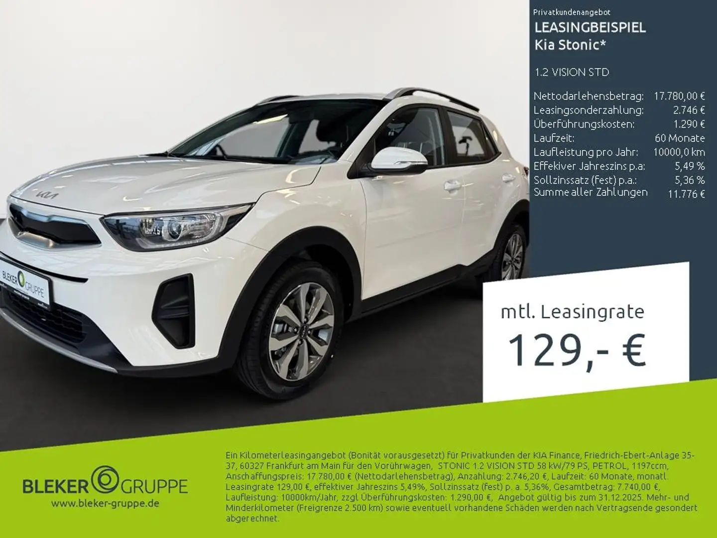 Kia Stonic 1.2 VISION STD Weiß - 1