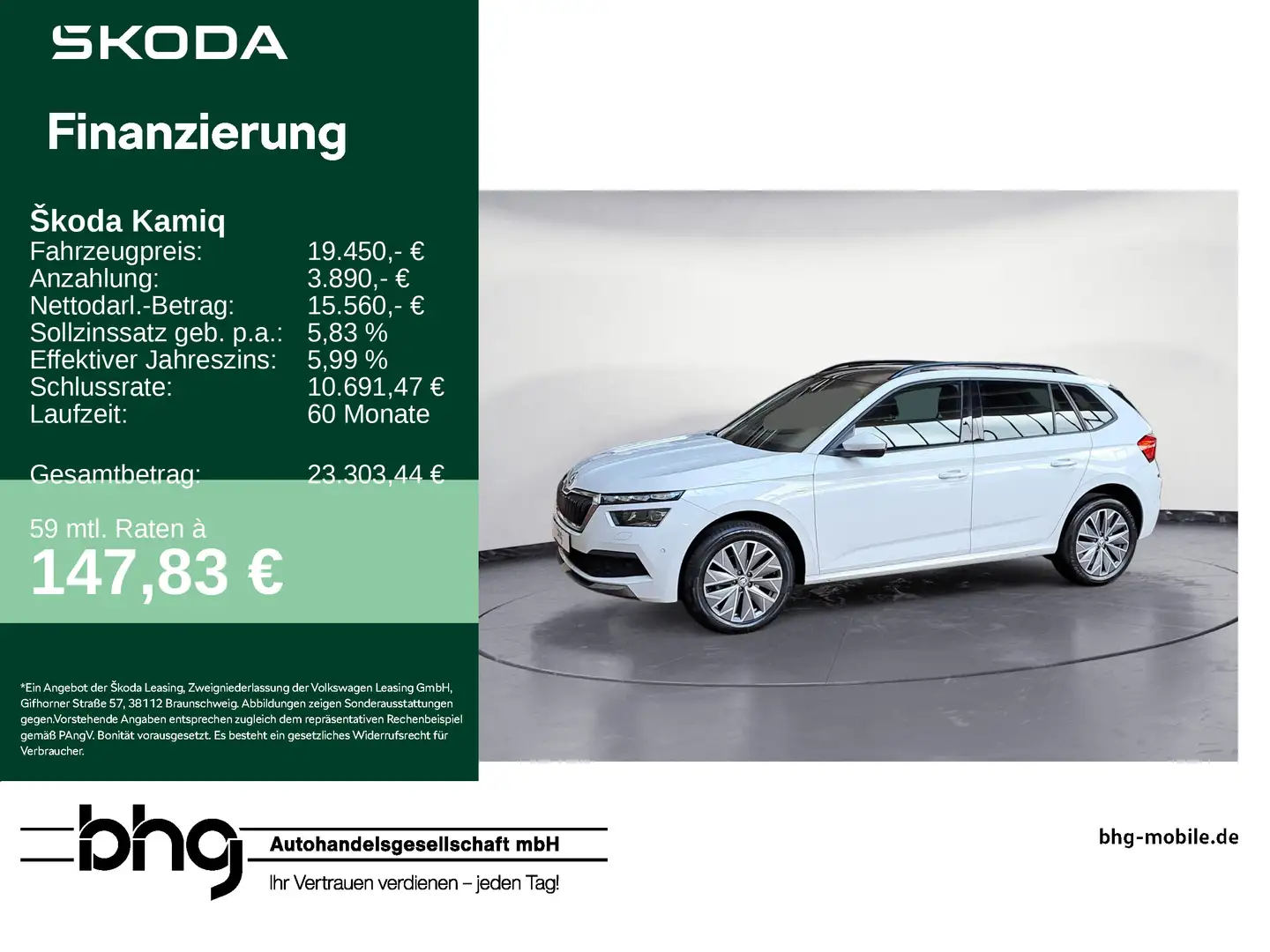 Skoda Kamiq 1.0 TSI DSG Tour *PANO*DAB*CARPLAY* Weiß - 1