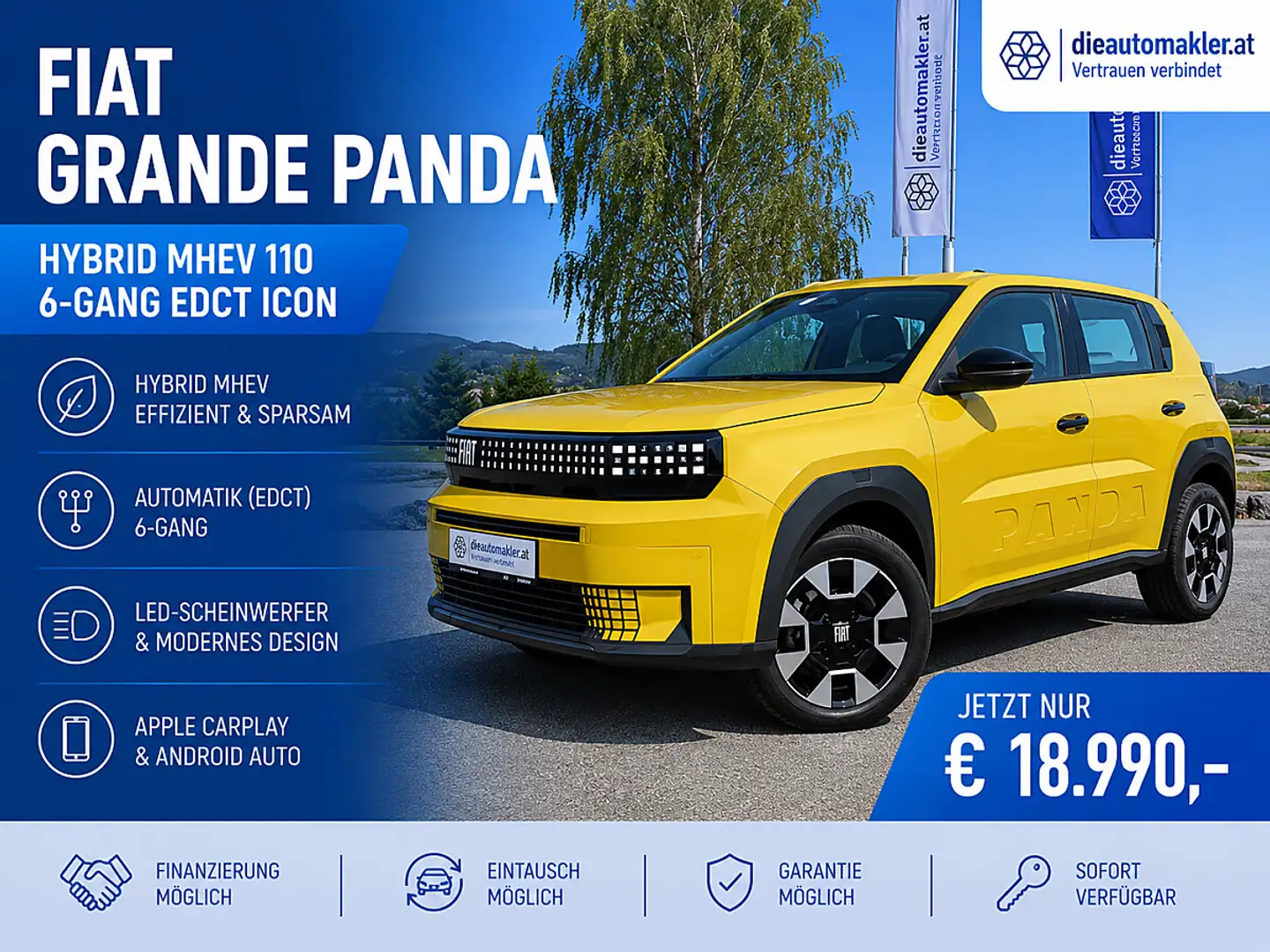 Fiat Grande Panda Fiat Grande Panda Hybrid | Automatik | LED | Ca... Gelb - 1