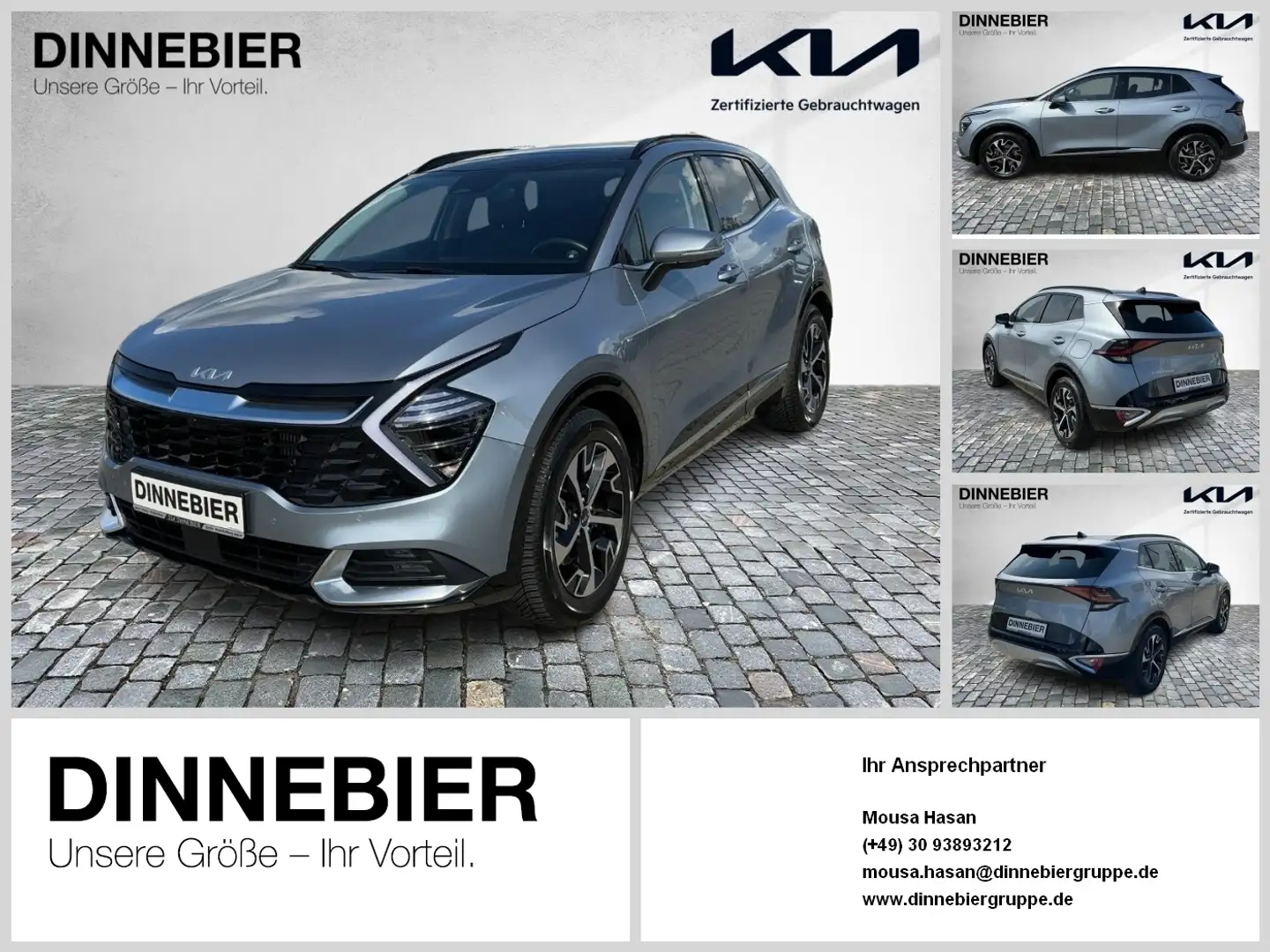 Kia Sportage Spirit 1.6T LED+360°+Glasdach+Navi Argent - 1