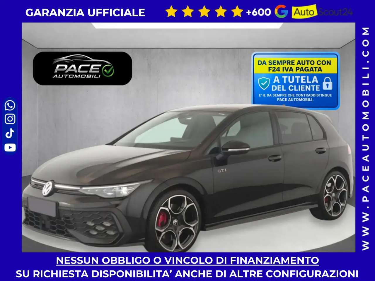 Volkswagen Golf GTI VIII.5 8.5 TETTO MATRIX IQ PERFORMANCE BLACK 19"