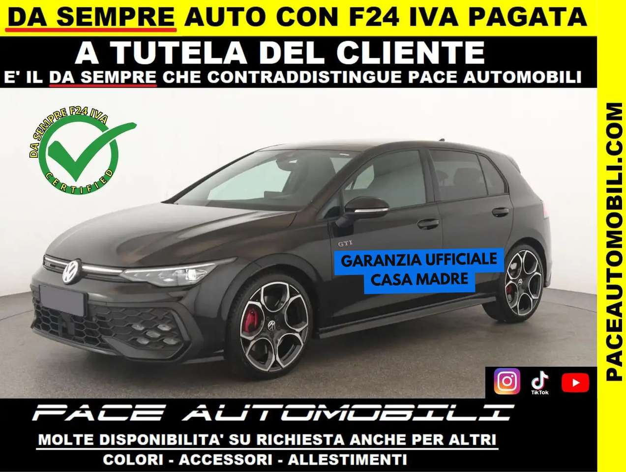 Volkswagen Golf GTI VIII.5 8.5 TETTO MATRIX IQ PERFORMANCE BLACK 19"