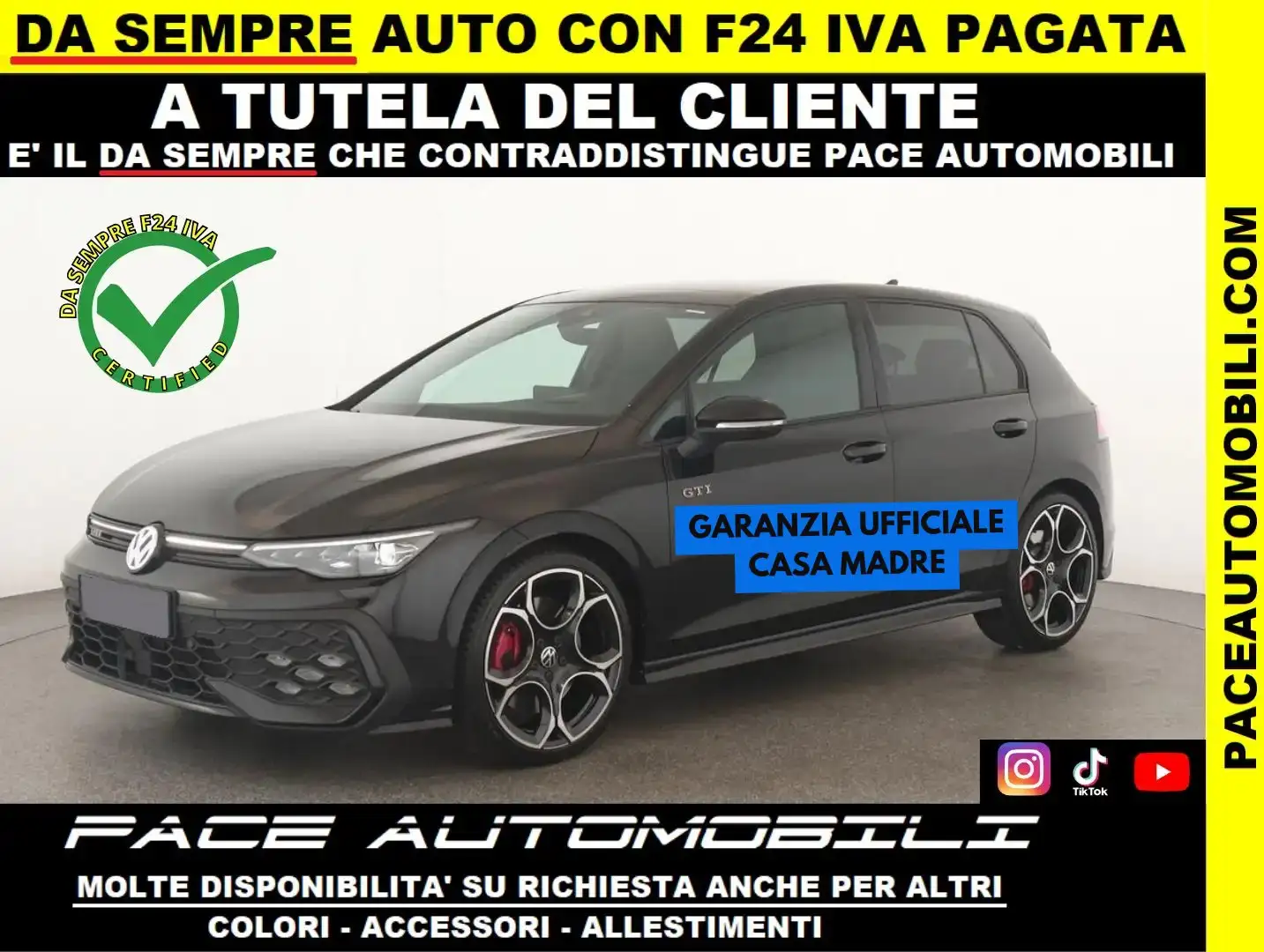 Volkswagen Golf GTI VIII.5 8.5 TETTO MATRIX IQ PERFORMANCE BLACK 19" Nero - 1