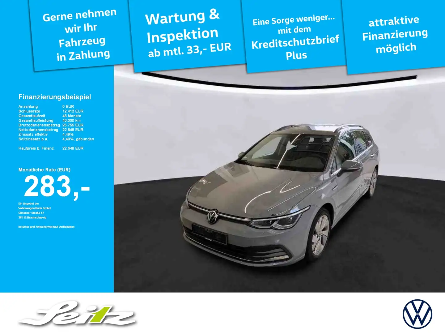 Volkswagen Golf Variant Golf VIII Variant 1.5 eTSI Style *AHK*KAMERA*NAVI* Grau - 1