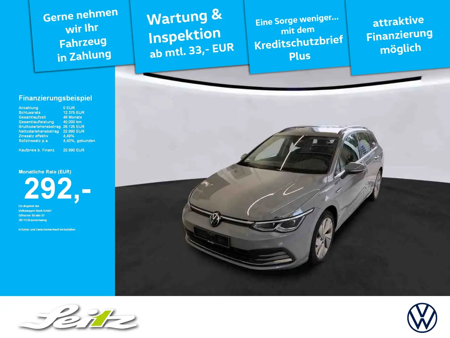 Volkswagen Golf Variant Golf VIII Variant 1.5 eTSI Style *AHK*KAMERA*NAVI* Grigio - 1