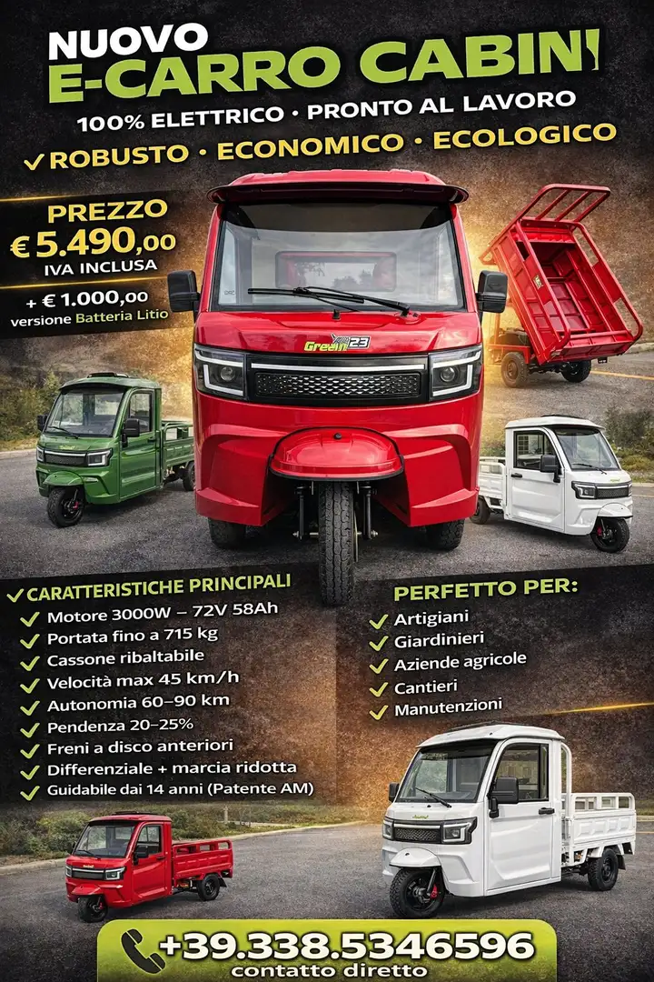 Sonstige e-CARRO cabin RIBALTABILE PORTATA 715 KG Blau - 2