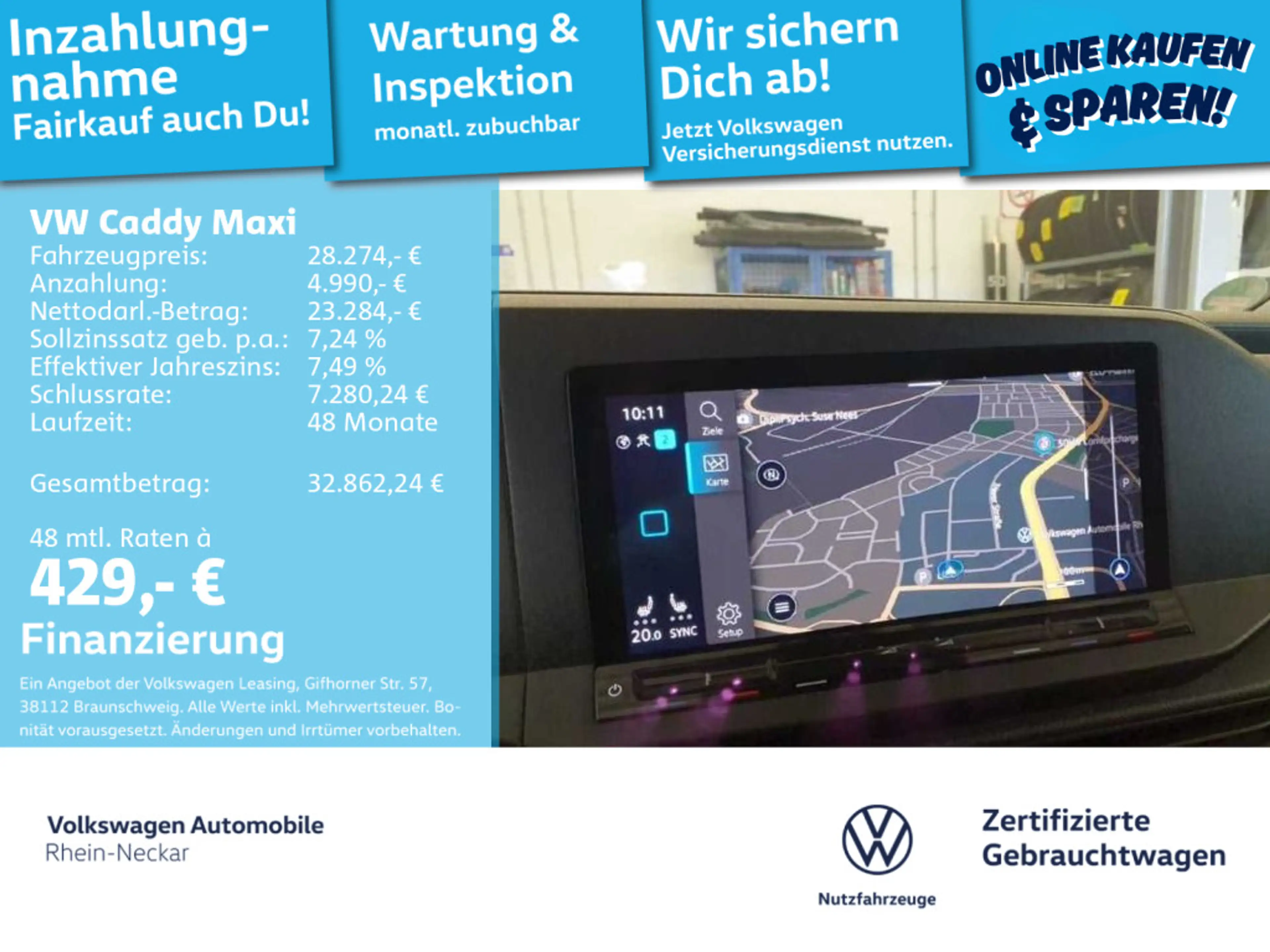Volkswagen Caddy Cargo 2.0 TDI LED Navi AHK Kamera UVM — photo 2