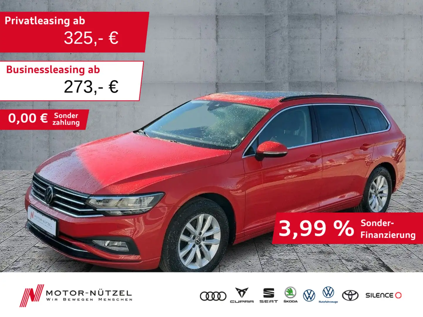Volkswagen Passat Variant 1.5 TSI BUSINESS LED+NAV+ACC+PANO Rot - 1