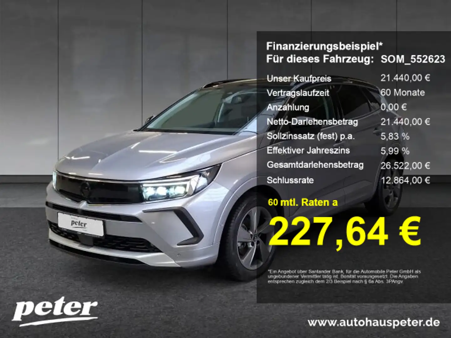Opel Grandland Grandland 1.2 Turbo Ultimate Alcantara Sitzheizung Grau - 1