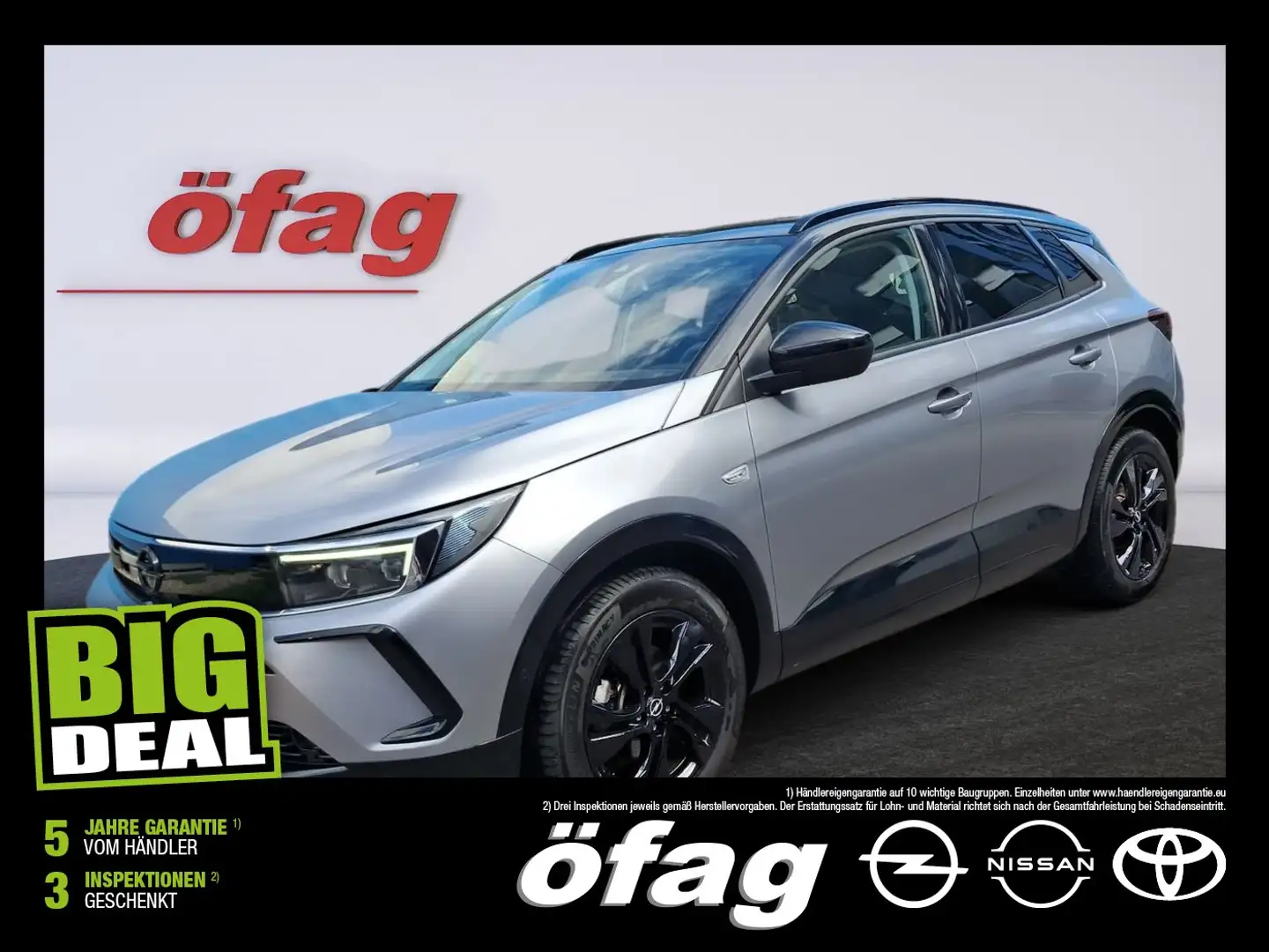 Opel Grandland X 1.2 Turbo GS Line LED+SHZ+2xKlima+LM Grau - 1