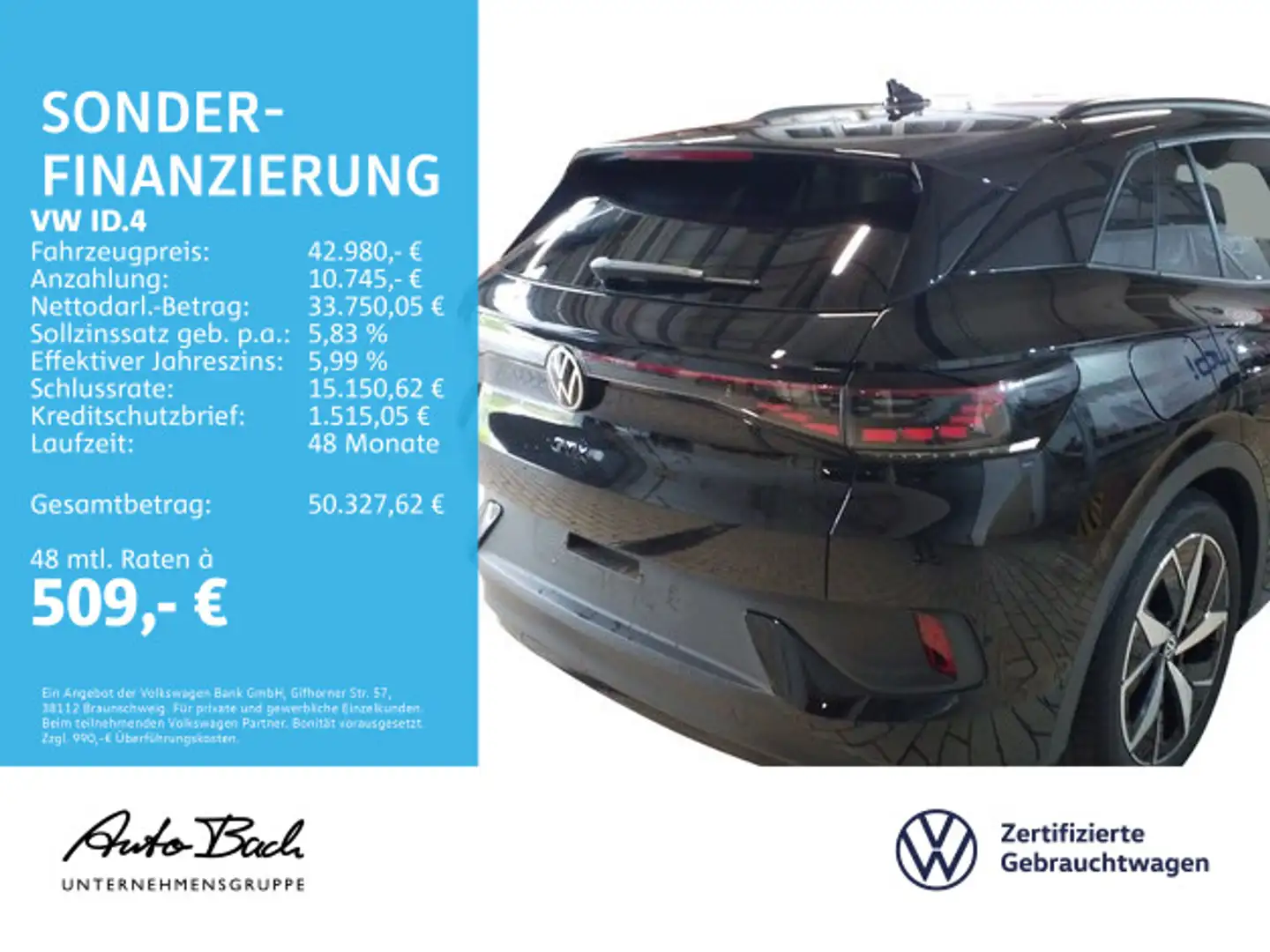 Volkswagen ID.4 GTX Navi LED Standhzg ACC EPH CarPlay DAB Schwarz - 2