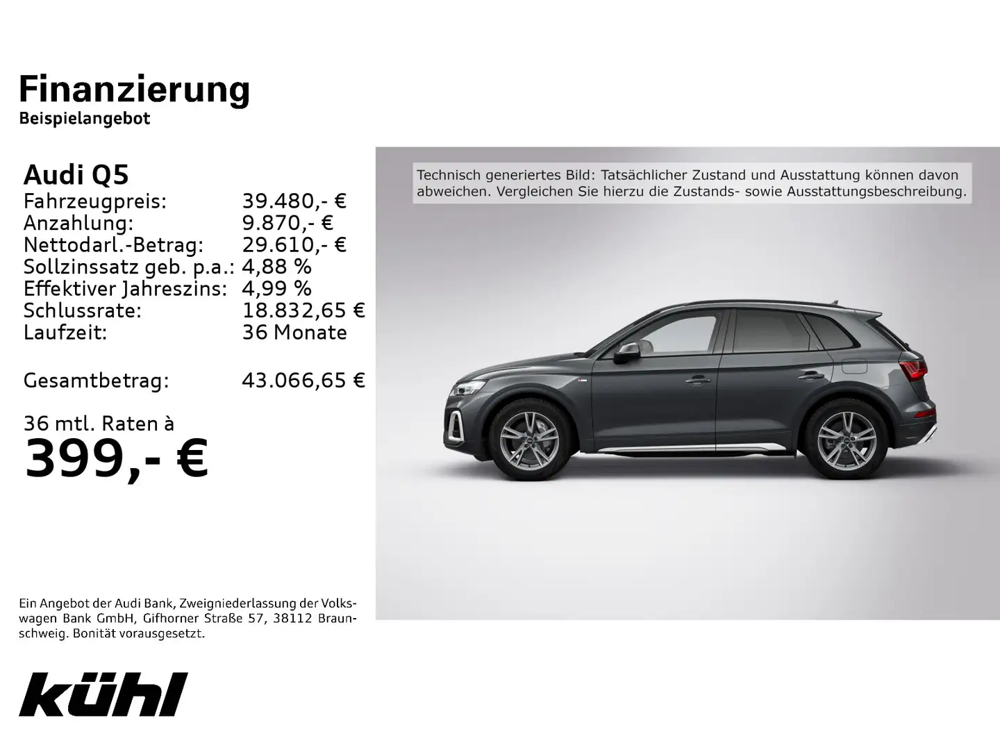 Audi Q5 50 TFSI e Q S tronic S line LED/ACC/360°/Navi Grau - 2