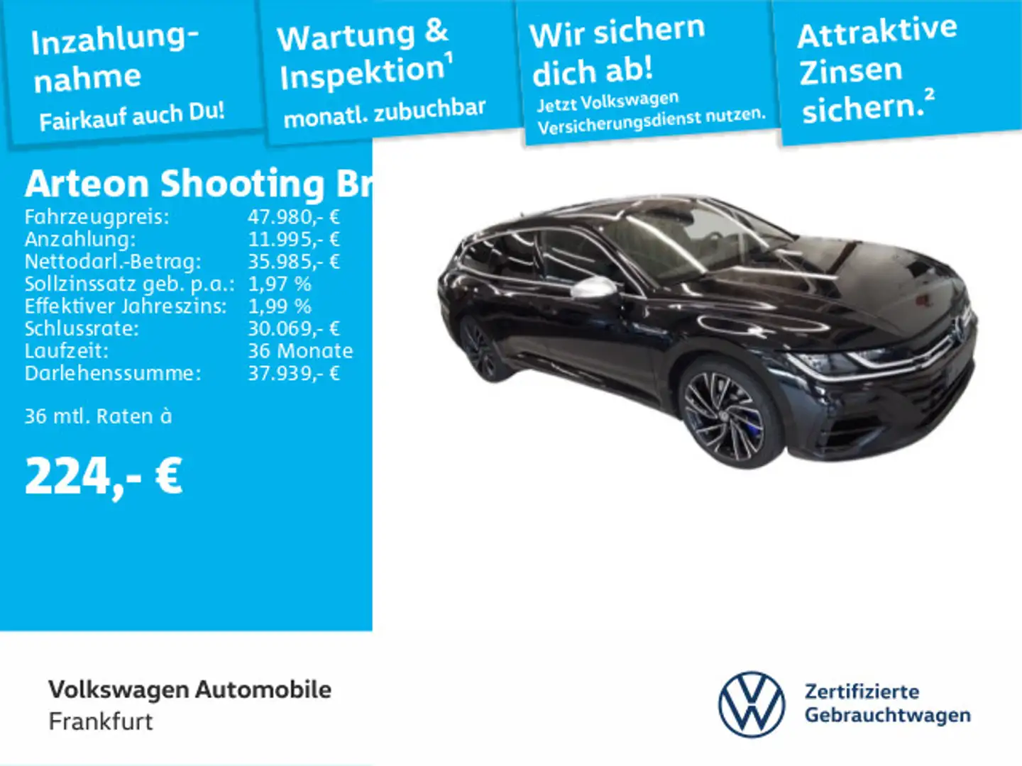 Volkswagen Arteon 2.0 TSI DSG 4Motion R Navi Noir - 1