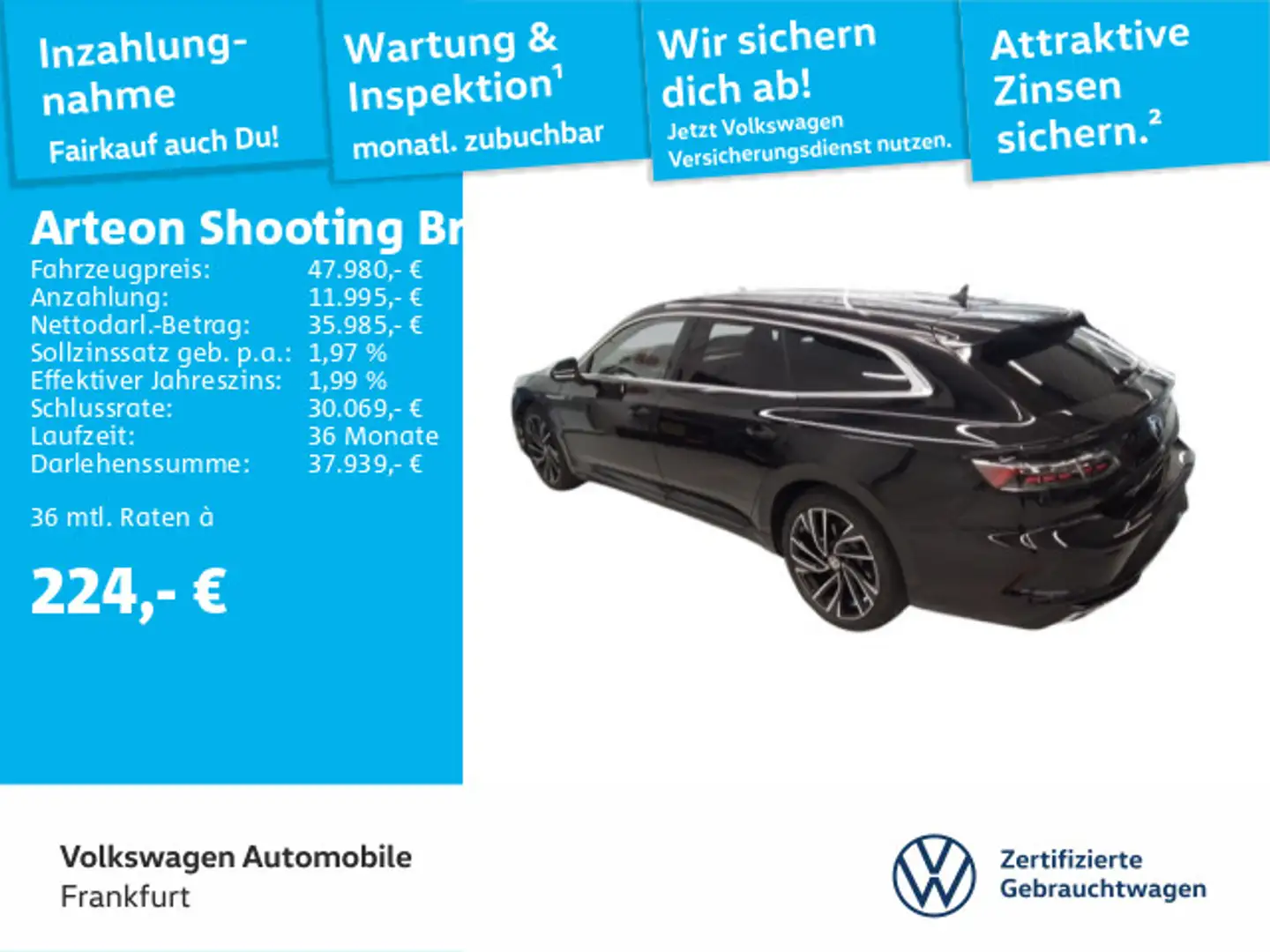 Volkswagen Arteon 2.0 TSI DSG 4Motion R Navi Schwarz - 2