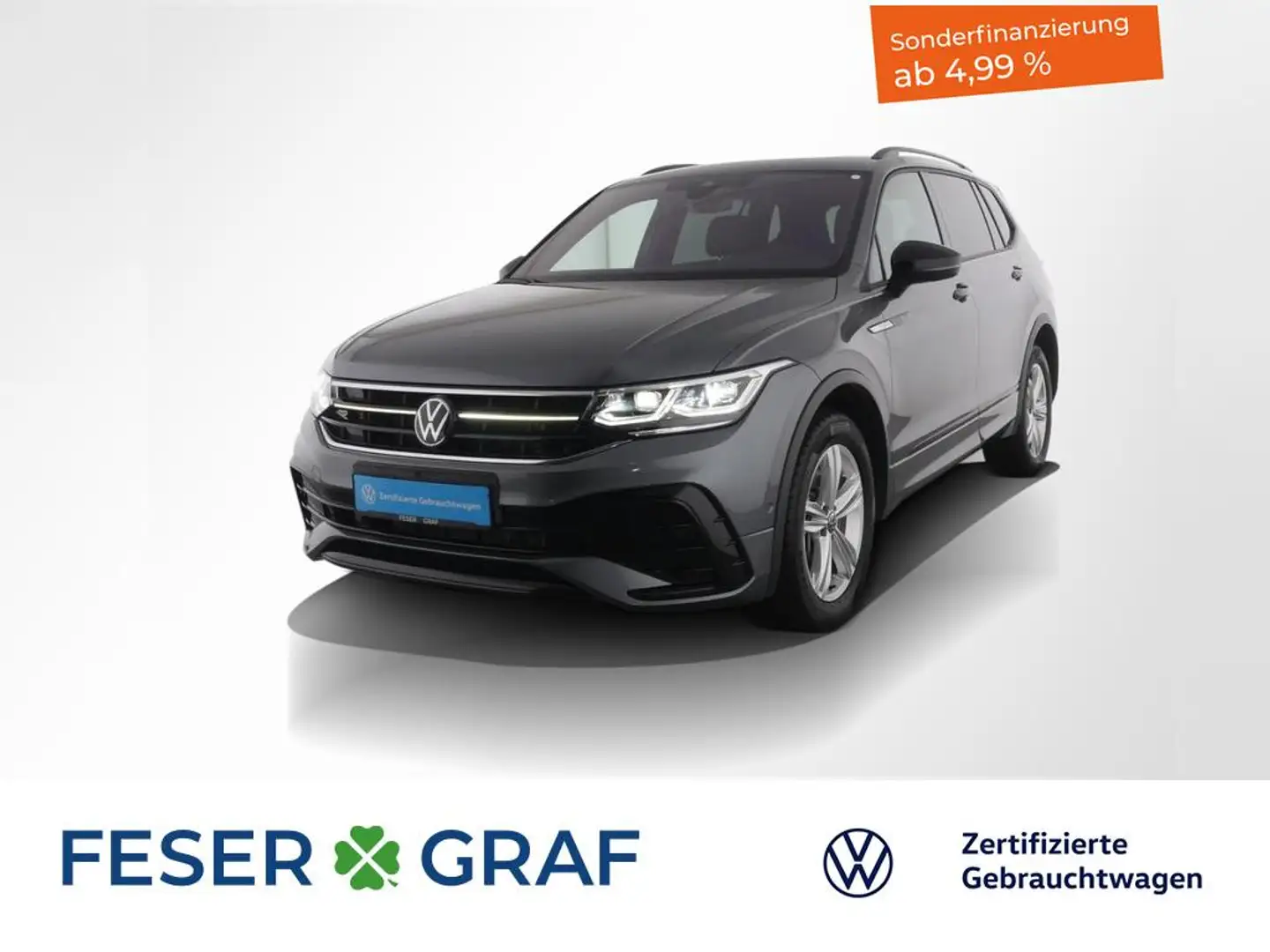 Volkswagen Tiguan Allspace 2.0TDI R-Line 4x4 DSG AHK 7Sitze PanoramaSchiebeda Grau - 1