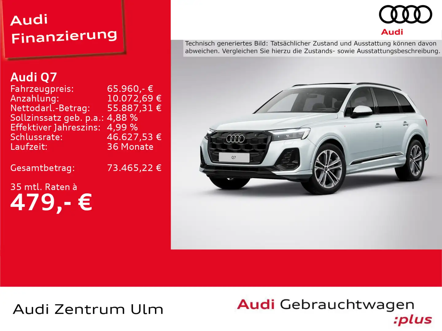 Audi Q7 45TDI qu S-Line 7SITZE AHK HuD LUFT NAVI PANO Silber - 1