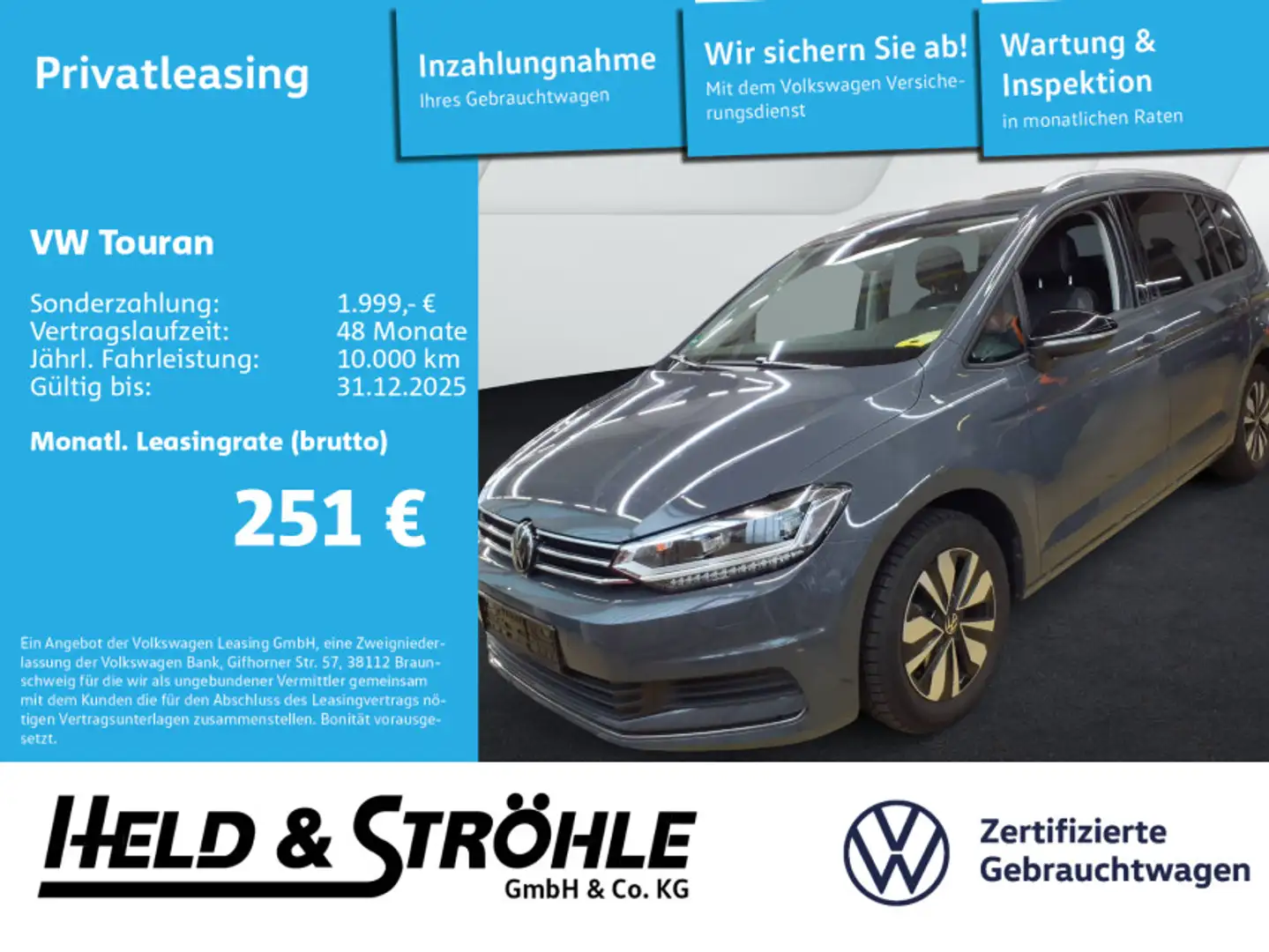 Volkswagen Touran GOAL 1.5 TSI DSG IQ-LED TRAILER 7S TRAVEL Gris - 1