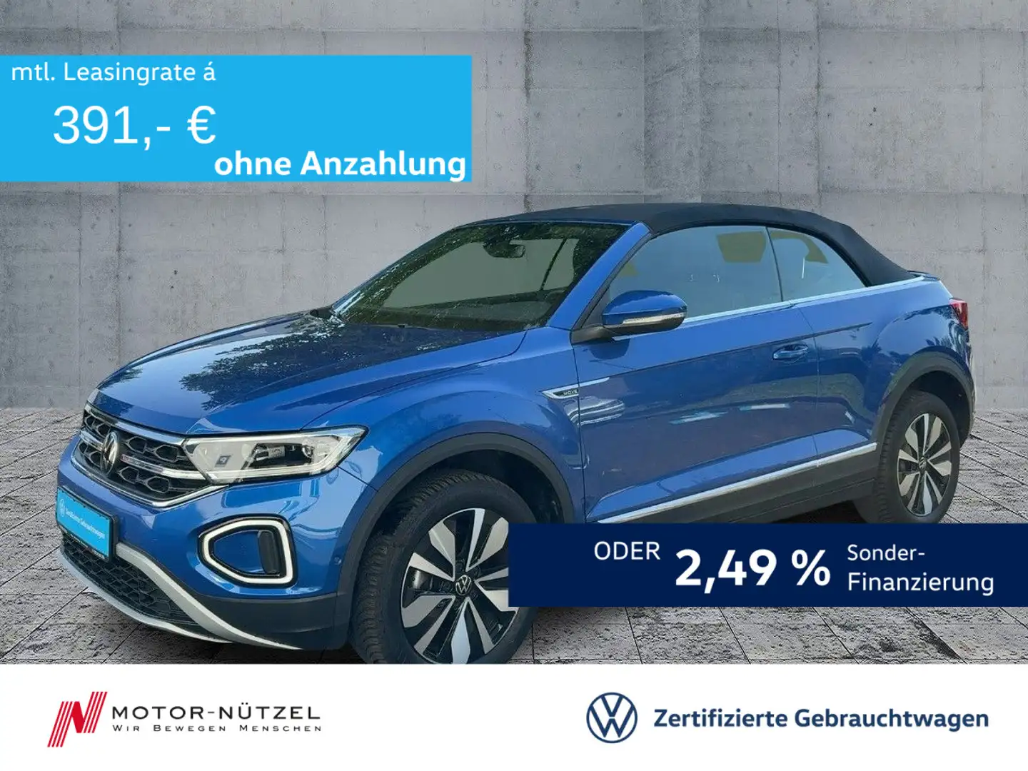 Volkswagen T-Roc 1.5 TSI DSG 5JG+LEDplus+NAVI+AHK Bleu - 1
