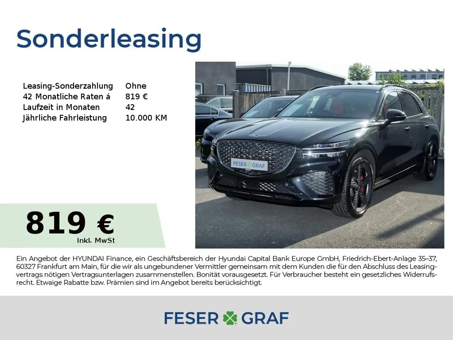 Genesis GV70 SPORT NAPPA LEXICON PANO 360° NAVI MATRIX Schwarz - 1