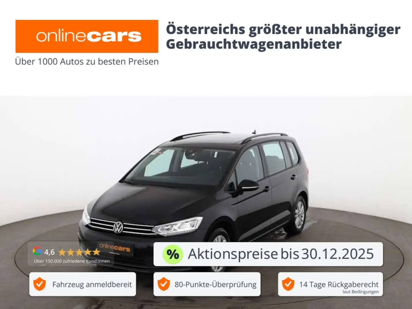 Volkswagen Touran 1.5 TSI Comfort Aut 7-Sitzer LED STANDHZG Schwarz - 1
