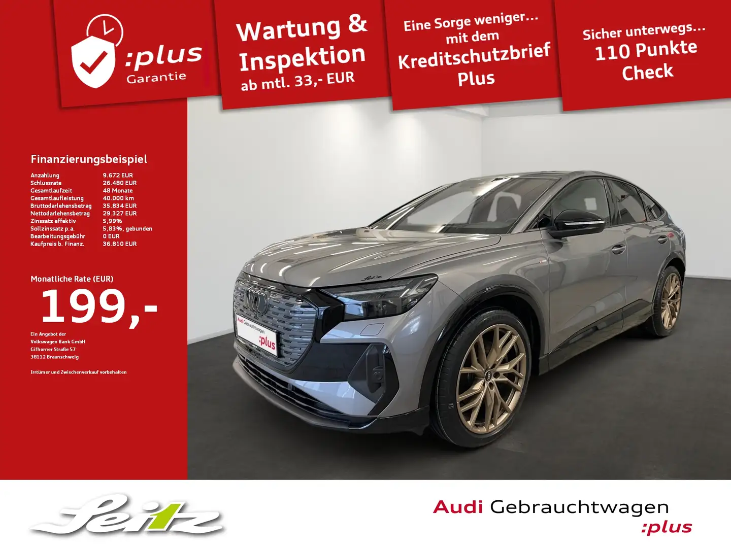 Audi Q4 e-tron Q4 50 e-tron Sportback quattro *AHK*HEAD-UP*PANO* Grau - 1