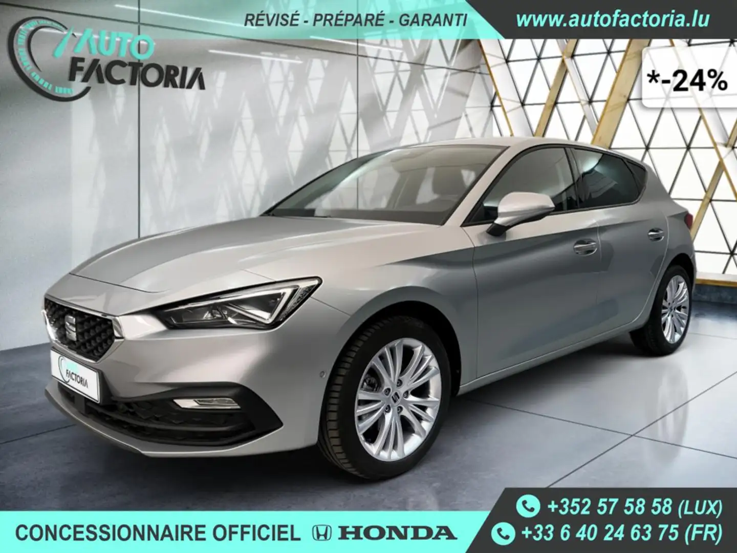SEAT Leon -24% 1.5 eTSI 150cv BVA7 +MIRRORLINK+RADARS+Opts Gris - 1