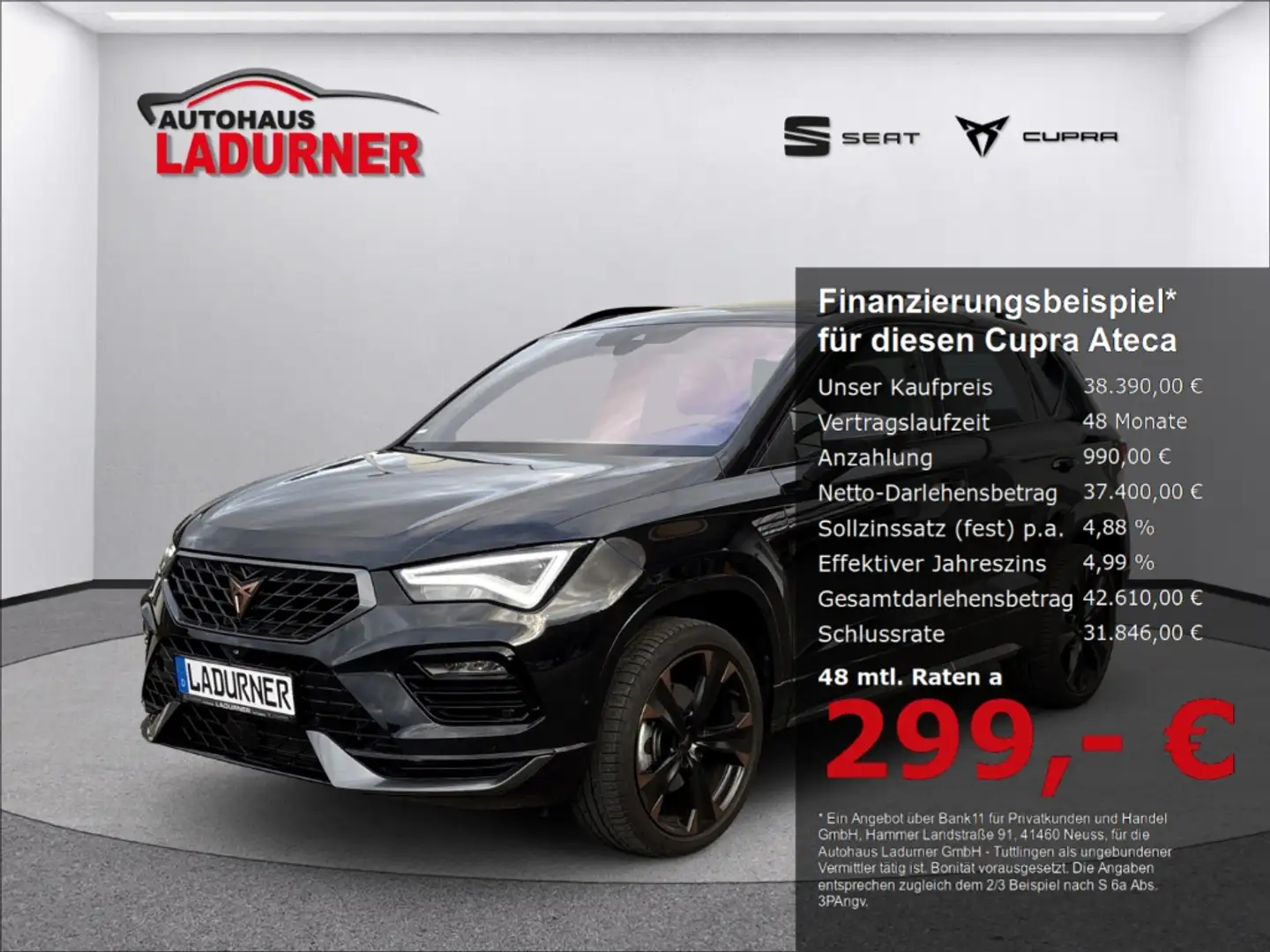 CUPRA Ateca 1.5TSI DSG *LED+NAVI+PANO+AHK+KAMERA+BEATS Schwarz - 1