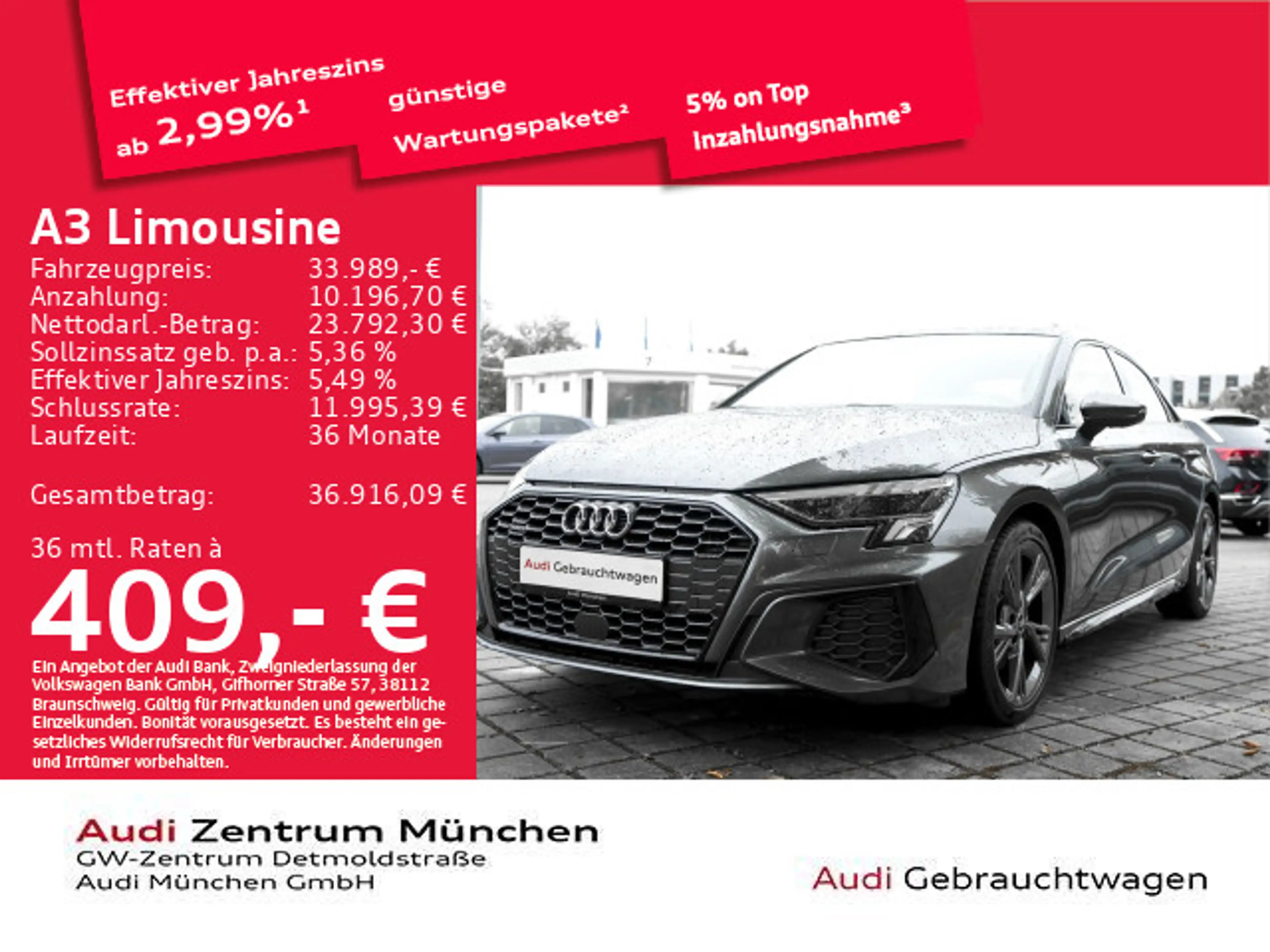 Audi A3 40 TFSI qu. S tronic S line Pano/B&