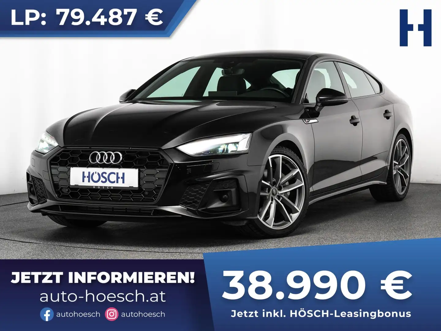 Audi A5 SB 40 TFSI 2xS-LINE BLACK 19er MATRIX NAPPA -51% Schwarz - 1